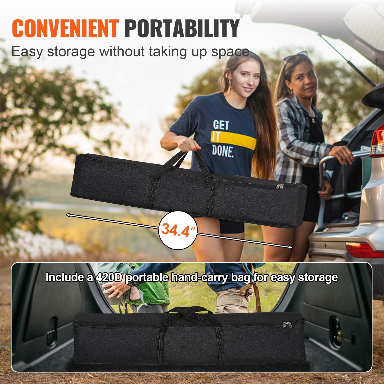 Projector Screen with Stand, 150 inch 16:9 4K 1080 HD Outdoor Movie Screen with Stand, Wrinkle-Free Projection Screen with Tripods and Carry Bag, for Home Theater Cinema Backyard Movie Night - Image 5