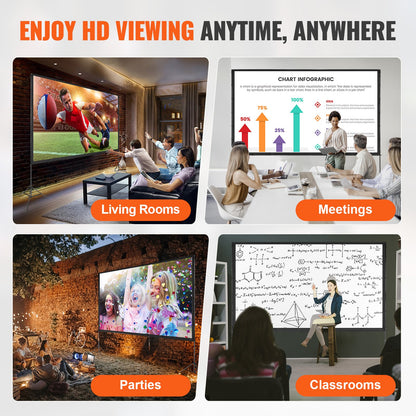 Projector Screen with Stand, 150 inch 16:9 4K 1080 HD Outdoor Movie Screen with Stand, Wrinkle-Free Projection Screen with Tripods and Carry Bag, for Home Theater Cinema Backyard Movie Night - Image 6