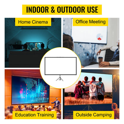 Tripod Projector Screen with Stand 60 inch 16:9 4K HD Projection Screen Stand Wrinkle-Free Height Adjustable Portable Screen for Projector Indoor & Outdoor for Movie, Home Cinema, Gaming, Office - Image 7