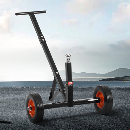 Trailer Dolly, 600lbs Tongue Weight Capacity, Carbon Steel Trailer Mover with 1-7/8 in Hitch Ball and 10 in Solid Tires, Portable Tow Dolly for Moving Car RV Boat Trailer - Image 8