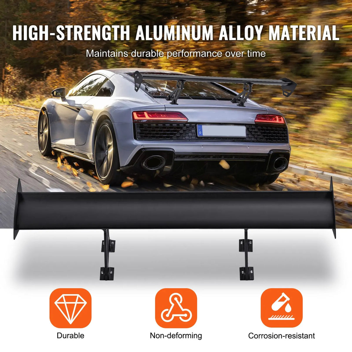 Universal Rear Spoiler GT Style Adjustable Trunk Wing Car Racing 43.3'' - Image 3