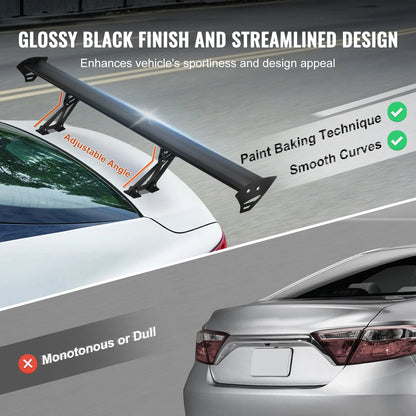 Universal Rear Spoiler GT Style Adjustable Trunk Wing Car Racing 43.3'' - Image 4