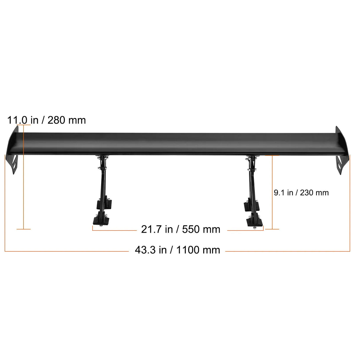 Universal Rear Spoiler GT Style Adjustable Trunk Wing Car Racing 43.3'' - Image 8