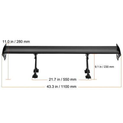 Universal Rear Spoiler GT Style Adjustable Trunk Wing Car Racing 43.3'' - Image 8
