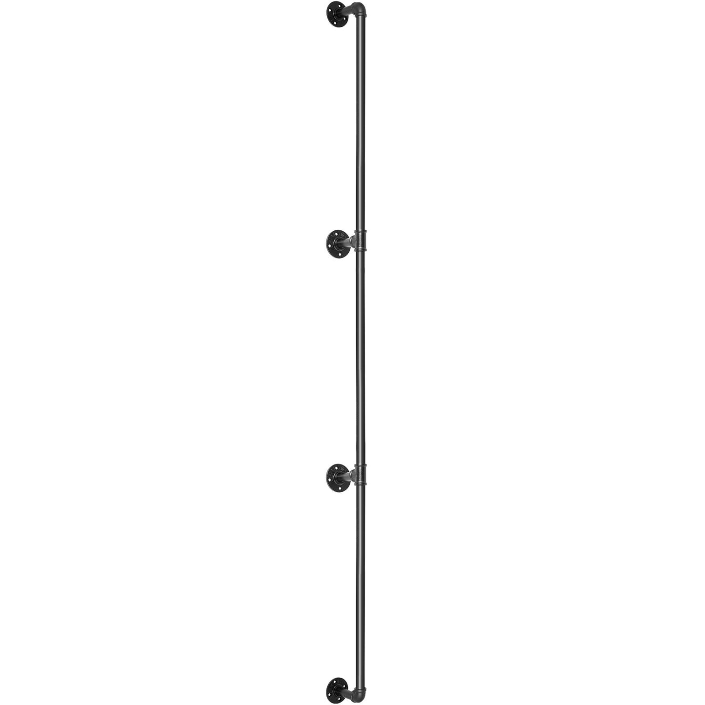 Pipe Stair Handrail, 11FT Staircase Handrail, 440LBS Load Capacity Carbon Steel Pipe Handrail, Industrial Pipe Handrail with Wall Mount Support, Round Corner Wall Handrailing for Indoor, Outdoor - Image 9