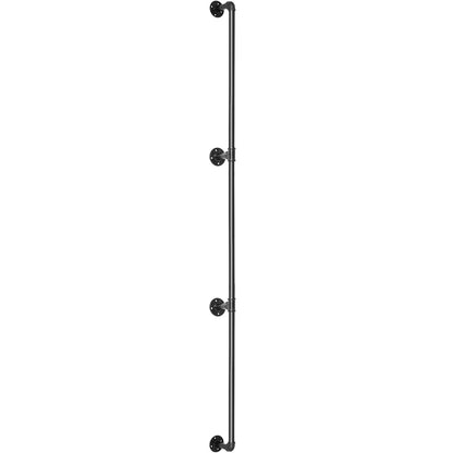 Pipe Stair Handrail, 11FT Staircase Handrail, 440LBS Load Capacity Carbon Steel Pipe Handrail, Industrial Pipe Handrail with Wall Mount Support, Round Corner Wall Handrailing for Indoor, Outdoor - Image 9