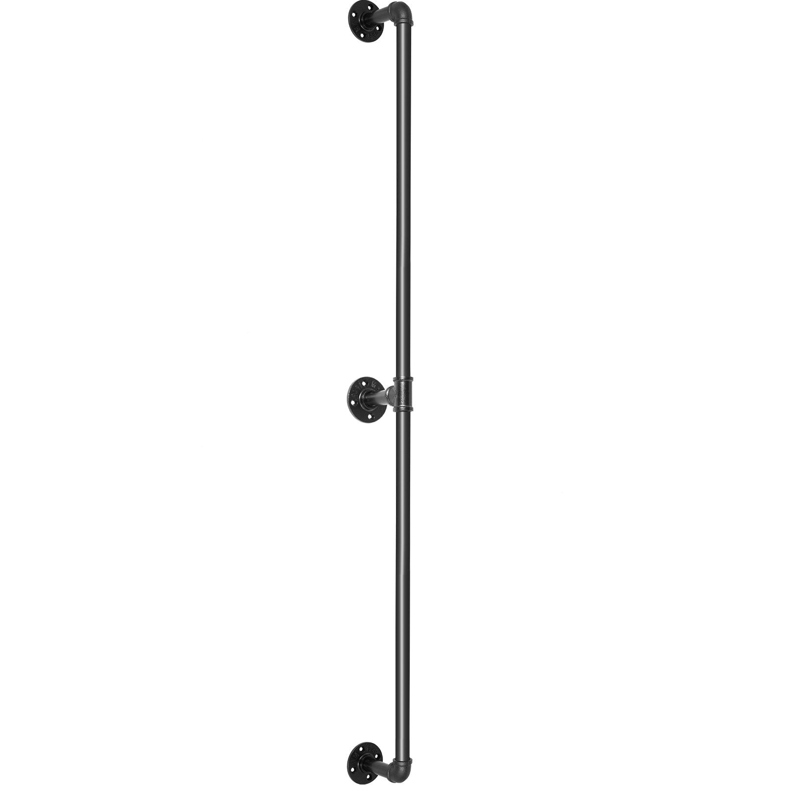 Pipe Stair Handrail, 1.8m Staircase Handrail, 200KG Load Capacity Carbon Steel Pipe Handrail, Industrial Pipe Handrail with Wall Mount Support, Round Corner Wall Handrailings for Indoor, Outdoor - Image 9