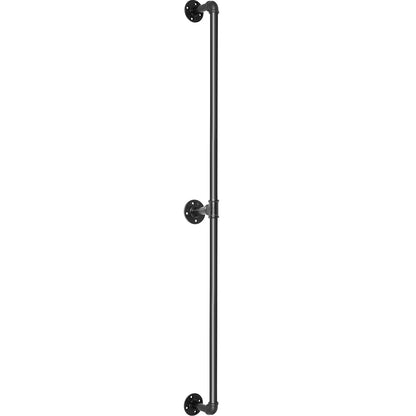 Pipe Stair Handrail, 1.8m Staircase Handrail, 200KG Load Capacity Carbon Steel Pipe Handrail, Industrial Pipe Handrail with Wall Mount Support, Round Corner Wall Handrailings for Indoor, Outdoor - Image 9