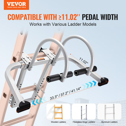 Ladder Stabilizer, 2 in 1 Extension Wall Ladder Standoff Hook, Roof Ridge Ladder Accessories Both Horizontally and Vertically, Heavy-duty Steel Rubber Grip T-Bar, Quick Access to Steep Roofs - Image 2