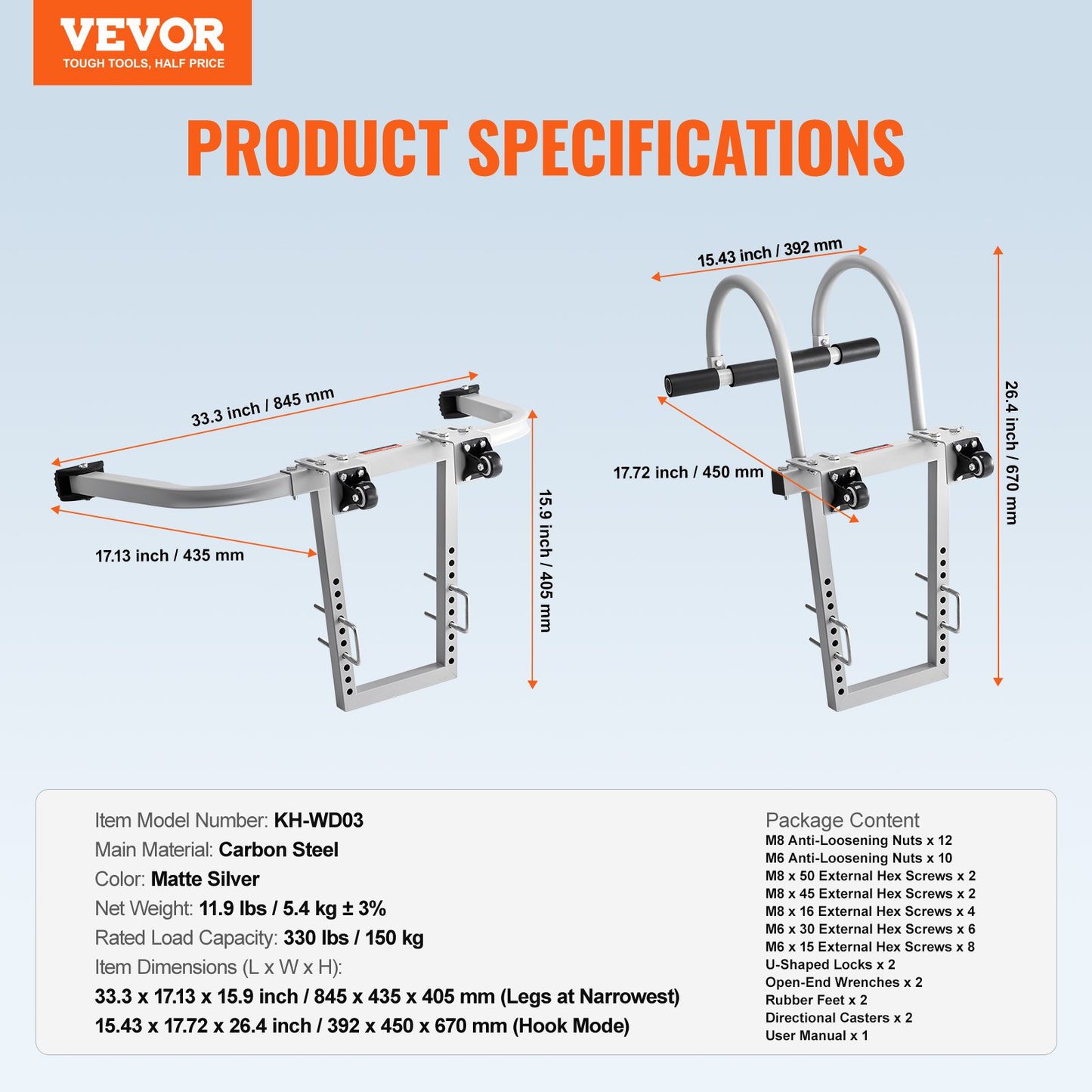 Ladder Stabilizer, 2 in 1 Extension Wall Ladder Standoff Hook, Roof Ridge Ladder Accessories Both Horizontally and Vertically, Heavy-duty Steel Rubber Grip T-Bar, Quick Access to Steep Roofs - Image 7