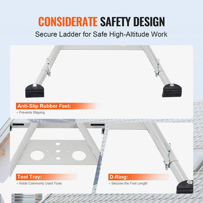 Ladder Stabilizer, Adjustable Feet Extension Ladder Standoff, Heavy Duty Wall Ladder Accessories for Roof Gutter, Easy to Use & Wide Adaptability & Anti-slip Rubber Feet, 330 lbs Weight Rating - Image 3