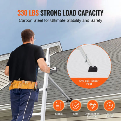Ladder Stabilizer, Adjustable Feet Extension Ladder Standoff, Heavy Duty Wall Ladder Accessories for Roof Gutter, Easy to Use & Wide Adaptability & Anti-slip Rubber Feet, 330 lbs Weight Rating - Image 6