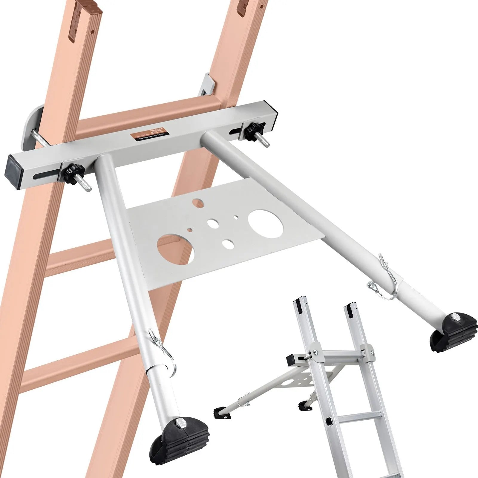 Ladder Stabilizer, Adjustable Feet Extension Ladder Standoff, Heavy Duty Wall Ladder Accessories for Roof Gutter, Easy to Use & Wide Adaptability & Anti-slip Rubber Feet, 330 lbs Weight Rating - Image 9