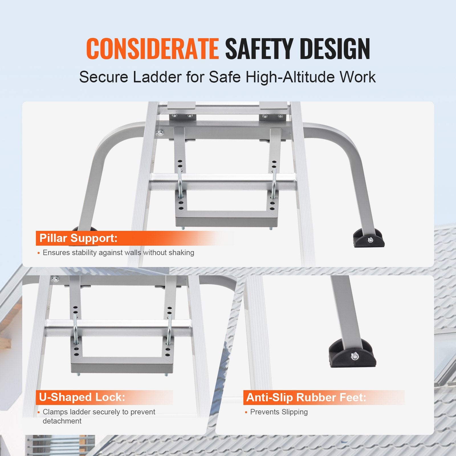 Ladder Stabilizer with Wing Span Heavy Duty Steel Roof Hook Stabilizer - Image 3