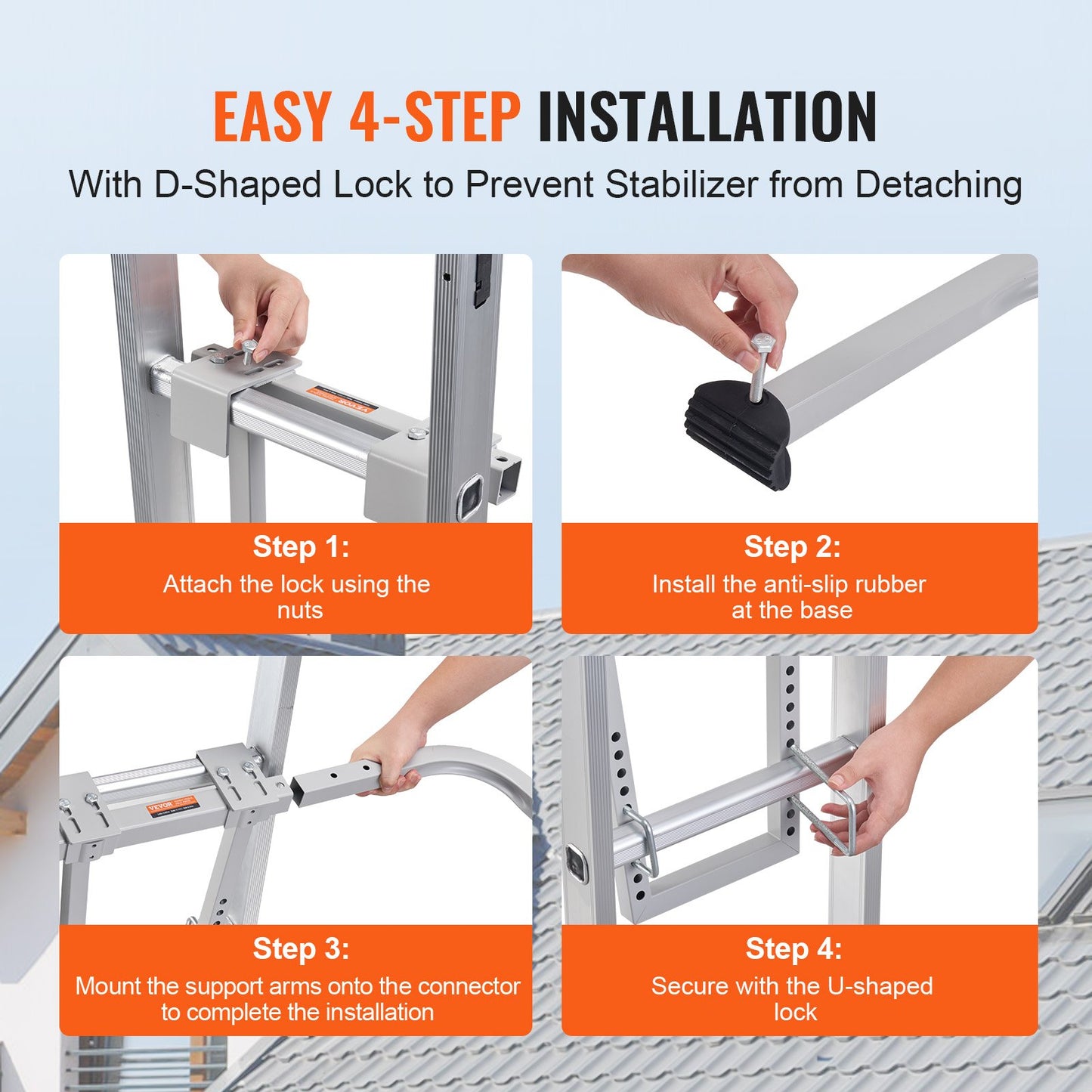 Ladder Stabilizer with Wing Span Heavy Duty Steel Roof Hook Stabilizer - Image 5