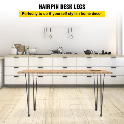 Hairpin Table Legs 30 inch Black Set of 4 Desk Legs Each 220lbs Capacity Hairpin Desk Legs 3 Rods for Bench Desk Dining End Table Chairs Carbon Steel DIY Table Legs Heavy Duty Furniture Legs - Image 2