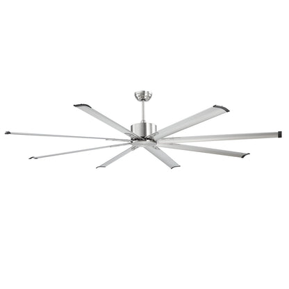 213 cm Ceiling Fan No Light, 6-Speed Remote Control, Aluminum 8-Blade, Reversible DC Motor, Modern Low Profile Flush Mount Fan for Bedroom, Living Room, Patio, Indoor/Outdoor, Brushed Nickel - Image 9