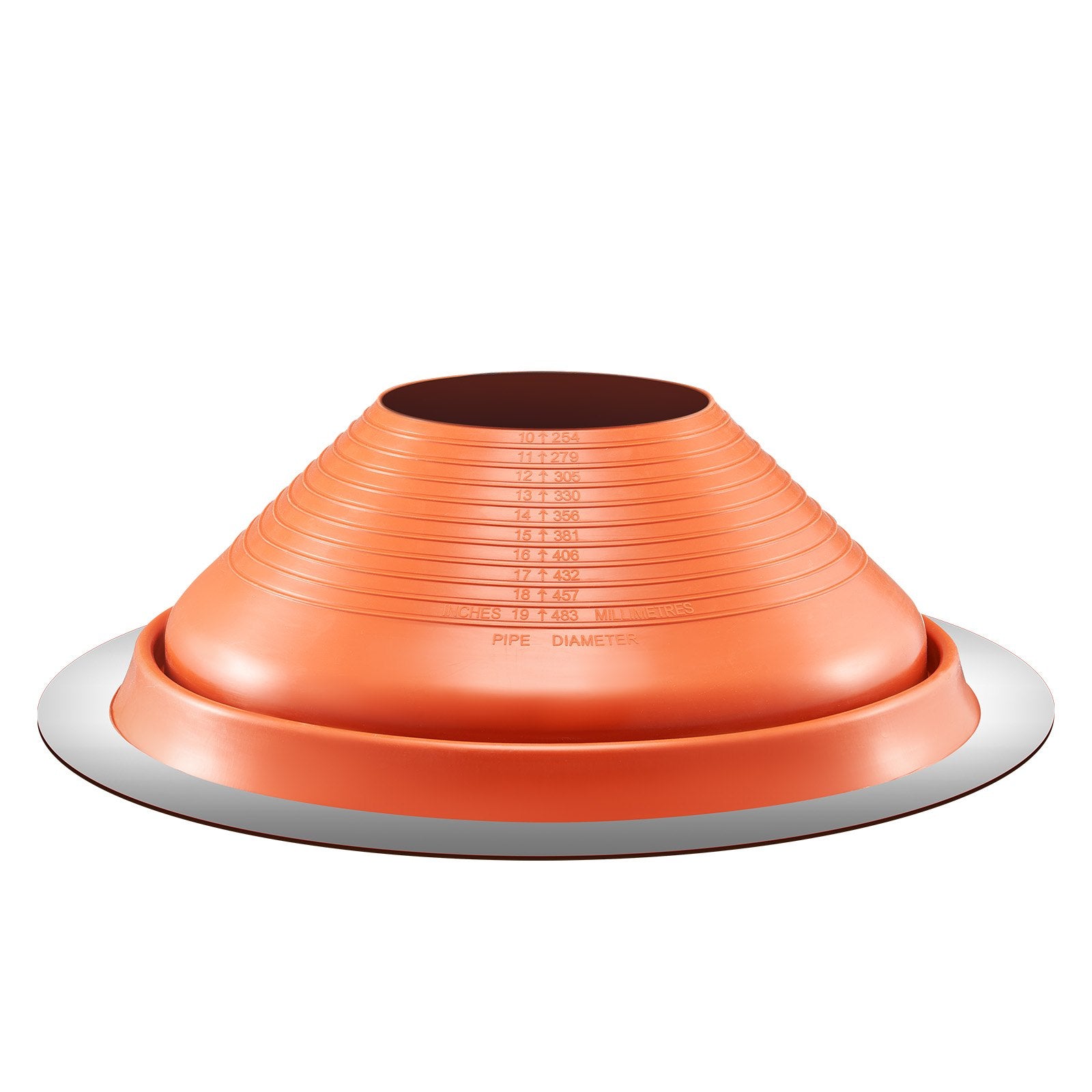 Metal Roof Pipe Flashing Boot Fits 254-483 mm Pipe High Temp Red Silicone