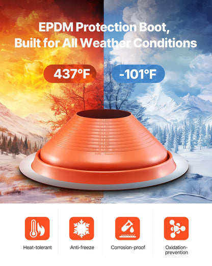 Metal Roof Pipe Flashing Boot Fits 254-483 mm Pipe High Temp Red Silicone - Image 3
