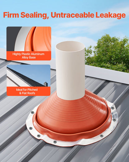 Metal Roof Pipe Flashing Boot Fits 254-483 mm Pipe High Temp Red Silicone - Image 4