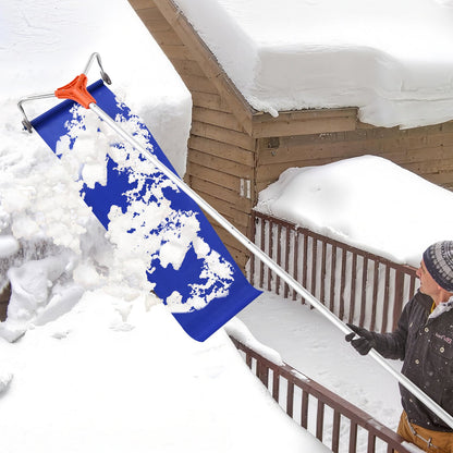 Snow Roof Rake, 27cm Aluminum Blade, 1.25-5.24 m Adjustable Roof Snow Scraper with Wheels & Slide, Lightweight Snows Removal Tool for House Rooftop Leaves Debris Clearing - Image 8