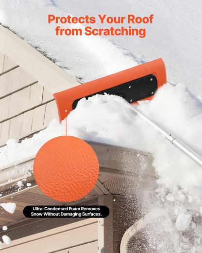 Snow Roof Rake, 45cm Foam Blade, 2.25-5.62 m Adjustable Roof Snow Scraper, Extension Tubes & Non-Slip Handle, Lightweight Snows Removal Tool for House Leaves Debris Clearing - Image 5