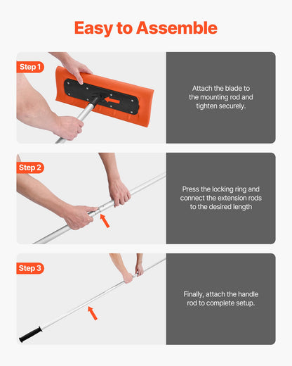 Snow Roof Rake, 45cm Foam Blade, 2.25-5.62 m Adjustable Roof Snow Scraper, Extension Tubes & Non-Slip Handle, Lightweight Snows Removal Tool for House Leaves Debris Clearing - Image 6