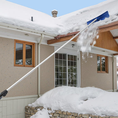 Snow Roof Rake, 60cm PP Plastic Blade, 1.18-5.55 m Adjustable Roof Snow Scraper with Wheels, Anti-Slip Handle Snows Removal Tool, Lightweight House Rooftop Rake for Leaves Debris Removal - Image 8