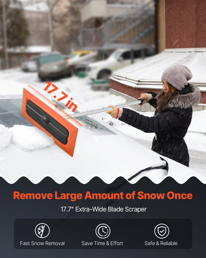 VEVOR Snow Roof Rake, 1.2m Long Reach Car Roof Snow Scraper, 45cm Foam Blade for No Scratches, Non-Slip Handle, Lightweight Snows Removal Tool for Vehicle Garage Rooftop Leaves Debris Clearing - Image 2