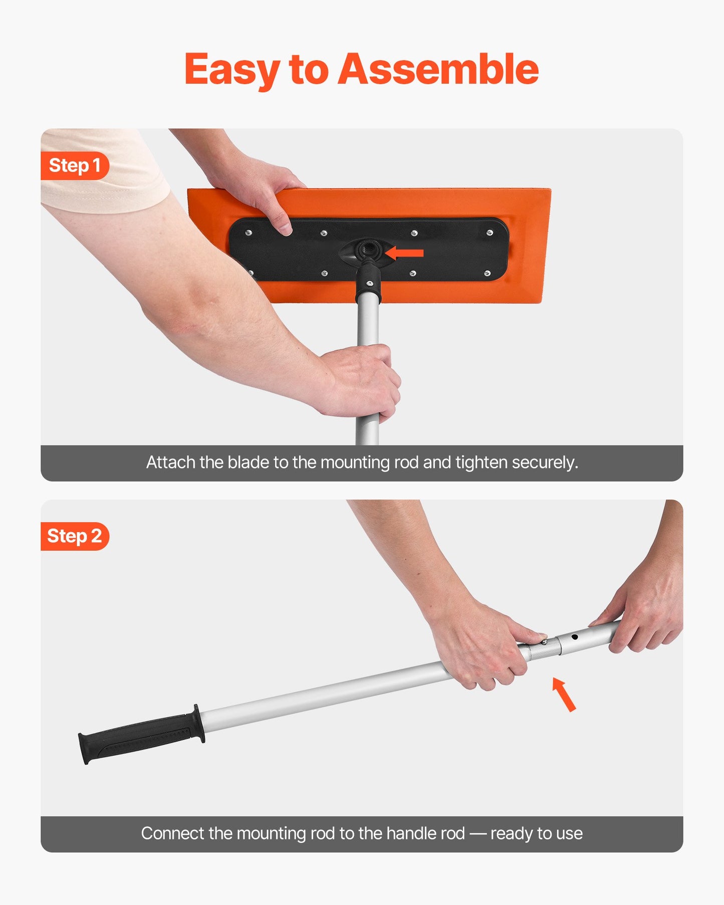 VEVOR Snow Roof Rake, 1.2m Long Reach Car Roof Snow Scraper, 45cm Foam Blade for No Scratches, Non-Slip Handle, Lightweight Snows Removal Tool for Vehicle Garage Rooftop Leaves Debris Clearing - Image 6