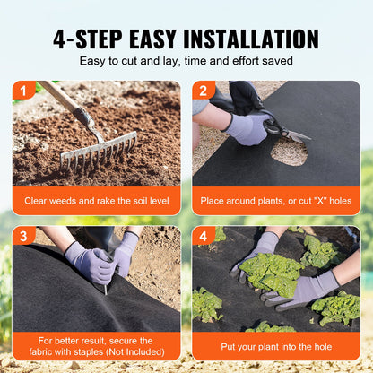 Non Woven Geotextile Fabric Under Gravel, 6x100FT 8OZ Driveway Fabric Landscape Fabric, Heavy Duty Weed Barrier Fabric, Ground Cover Weed Control Fabric, French Drains Drainage Fabric, Black - Image 5