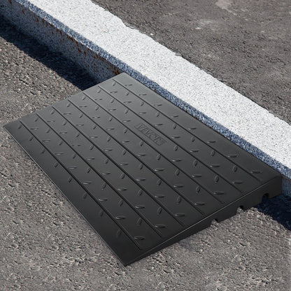 Rubber Threshold Ramp, 7.62 cm Rise Threshold Ramp Doorway, 3 Channels Cord Cover Rubber Solid Threshold Ramp, Rubber Angled Entry Rated 997.9 kg Load Capacity for Wheelchair and Scooter - Image 8