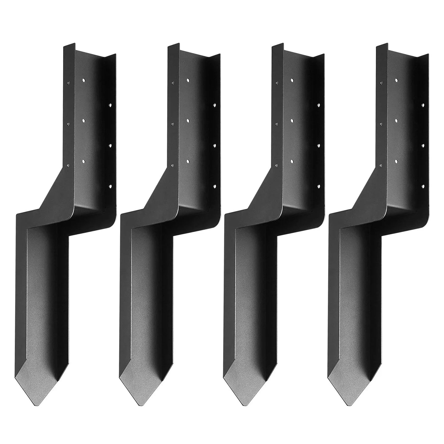 Fence Post Anchor Repair Kit, 4 Pack Inner Diameter 8.9x8.9 cm Heavy Duty Steel Fence Post Support Stakes, Anchor Ground Spike for Repair Tilted, Broken Wood Fence Post, Enveloping