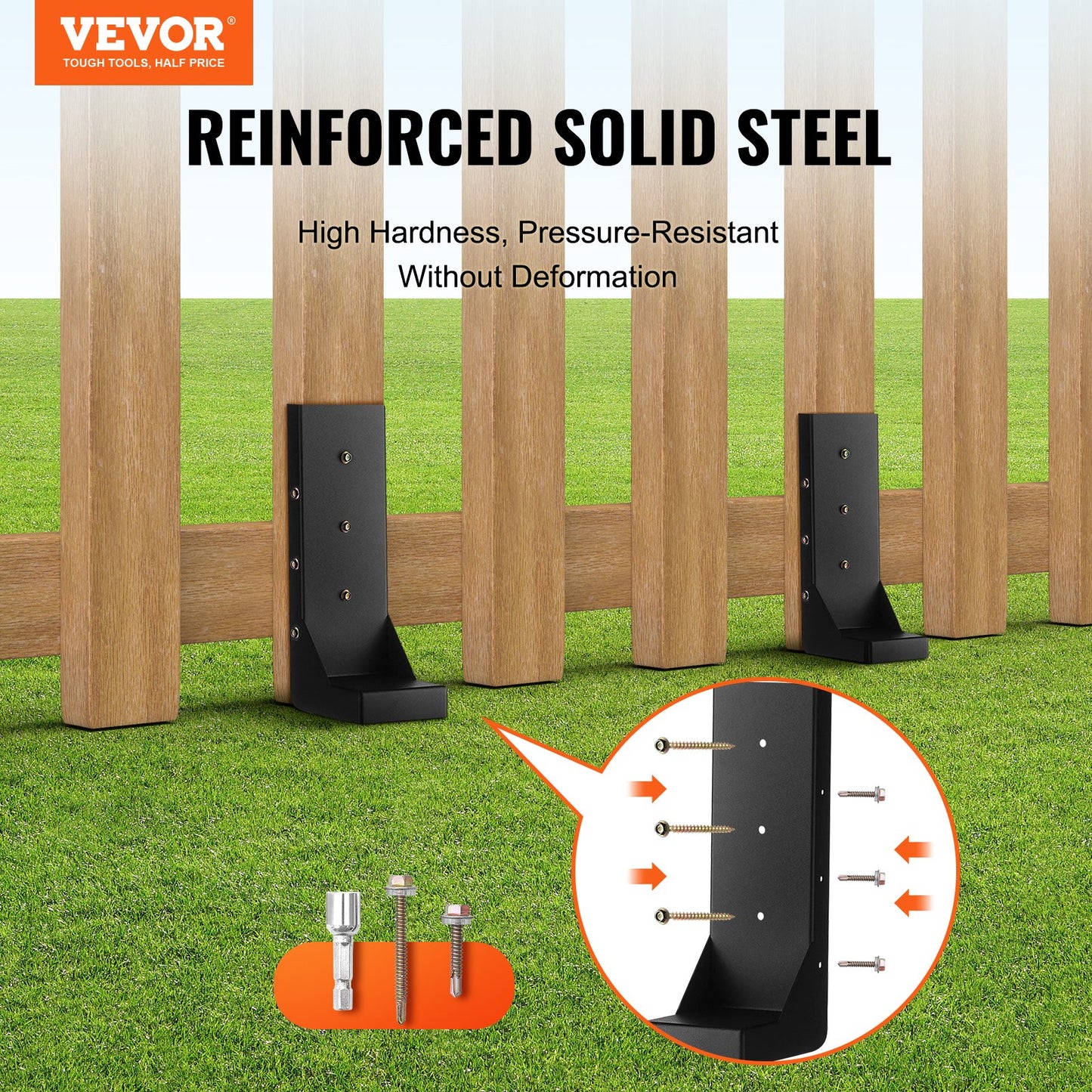 Fence Post Anchor Repair Kit 6 Pack Inner Support Stakes Repair - Image 2