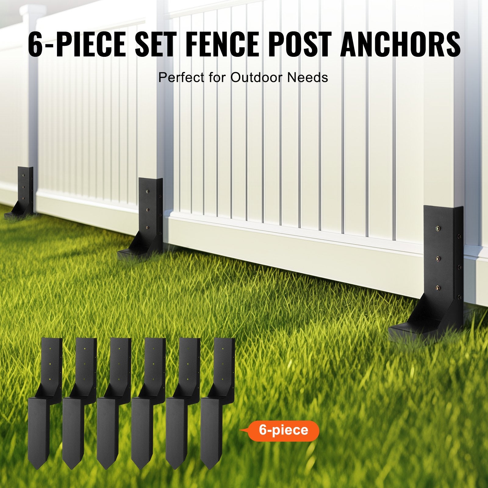 Fence Post Anchor Repair Kit 6 Pack Inner Support Stakes Repair - Image 5