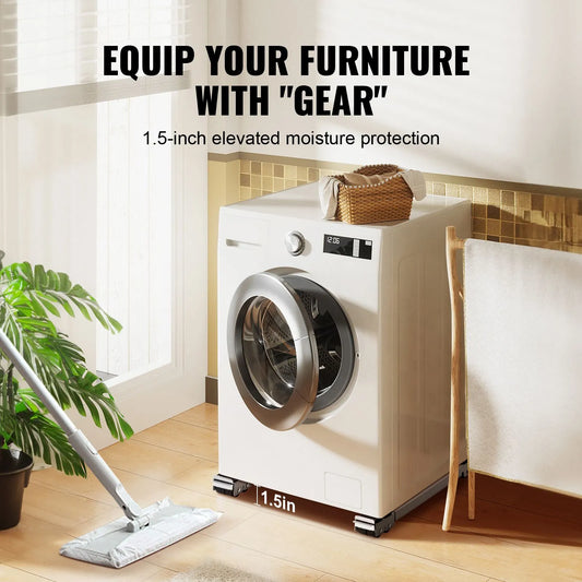 Heavy Duty Furniture Appliances Rollers, 660 lbs Total Load, Extendable Appliance Rollers Mobile Washing Machine Base, Fridge Stand Dolly Movers for Refrigerators, Dryers, Dishwashers, White - Image 4