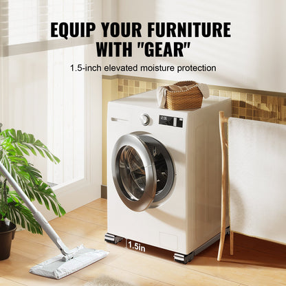 Heavy Duty Furniture Appliances Rollers, 660 lbs Total Load, Extendable Appliance Rollers Mobile Washing Machine Base, Fridge Stand Dolly Movers for Refrigerators, Dryers, Dishwashers, White - Image 4