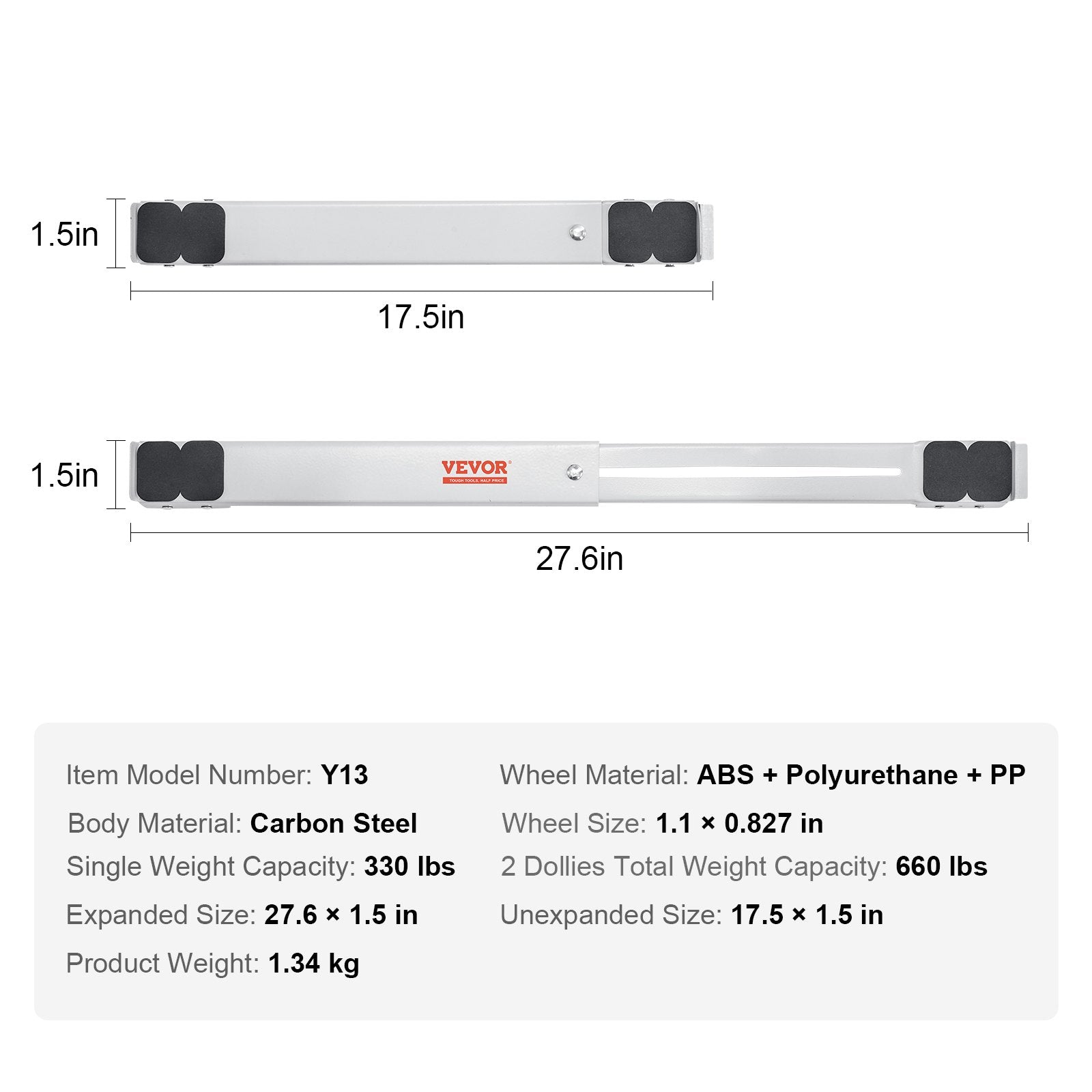 Heavy Duty Furniture Appliances Rollers, 660 lbs Total Load, Extendable Appliance Rollers Mobile Washing Machine Base, Fridge Stand Dolly Movers for Refrigerators, Dryers, Dishwashers, White - Image 7