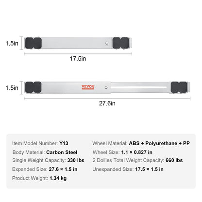 Heavy Duty Furniture Appliances Rollers, 660 lbs Total Load, Extendable Appliance Rollers Mobile Washing Machine Base, Fridge Stand Dolly Movers for Refrigerators, Dryers, Dishwashers, White - Image 7