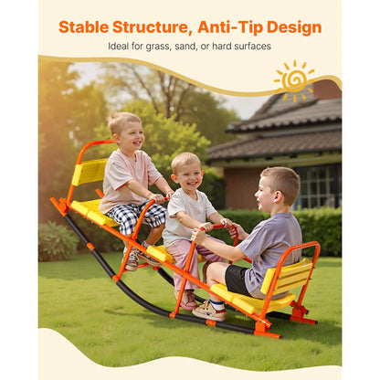 Kids Seesaw 90 kg Capacity Metal Rocking Teeter Totter with Handles - Image 2