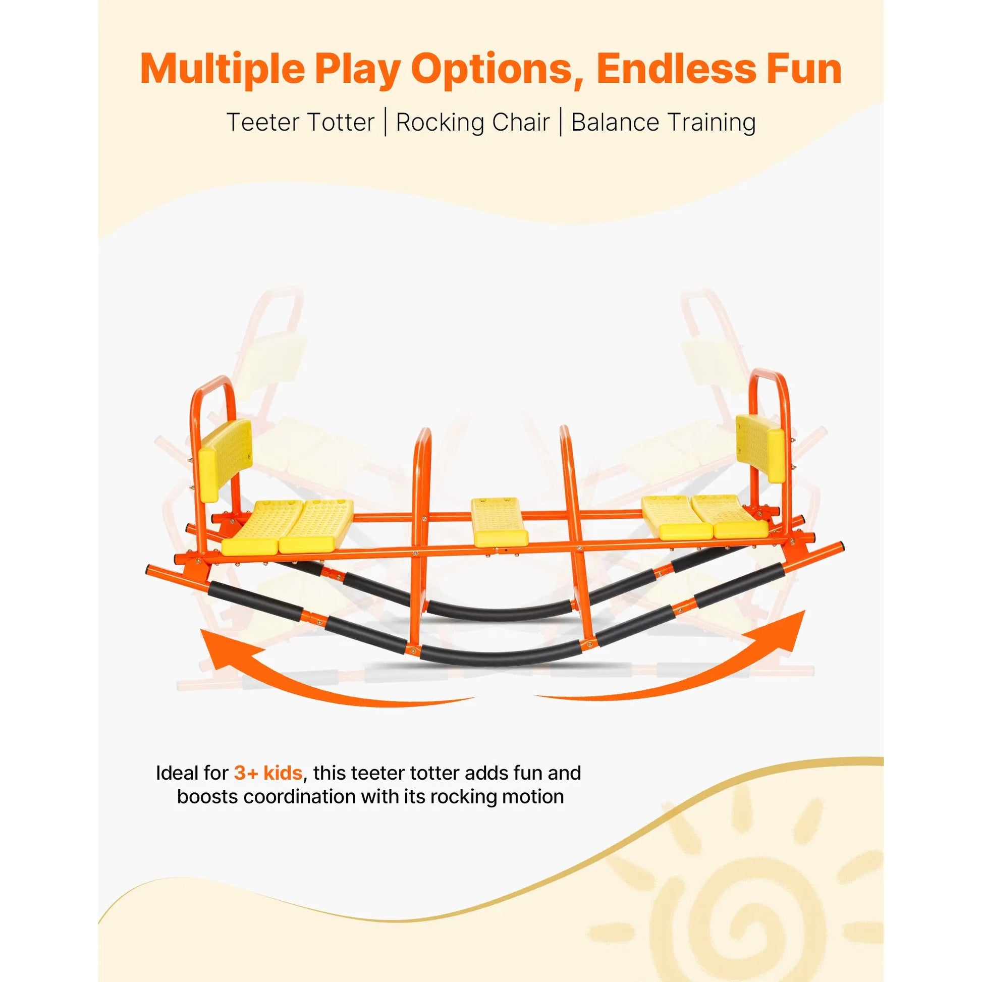 Kids Seesaw 90 kg Capacity Metal Rocking Teeter Totter with Handles - Image 4