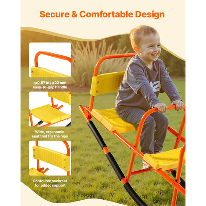 Kids Seesaw 90 kg Capacity Metal Rocking Teeter Totter with Handles - Image 5