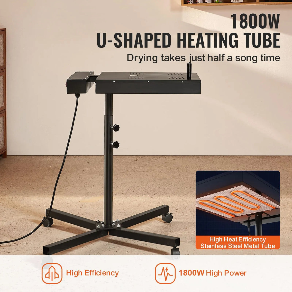 Flash Dryer, 16 x 16 inch Flash Dryer for Screen Printing, 0-750℉ Temperature Control, High Power Silk Screen Printing Dryer with Height Adjustable Stand, 360° Rotation, T-Shirt Curing Machine - Image 2