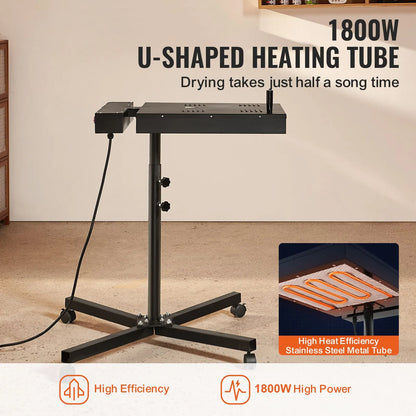 Flash Dryer, 16 x 16 inch Flash Dryer for Screen Printing, 0-750℉ Temperature Control, High Power Silk Screen Printing Dryer with Height Adjustable Stand, 360° Rotation, T-Shirt Curing Machine - Image 2