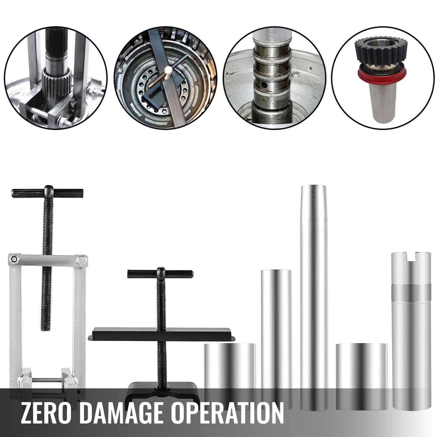 Turbine Shaft, 6pcs Pump Stator Seal Ring Tools, Spring Compressor, Pump Puller Kit, Bushing Sizer Rotor Aligner, Pump Stator Seal Ring and Re-Sizer Kit for Thm700-R4 (Md8), 4L60, 4L60E, 4L70E - Image 6