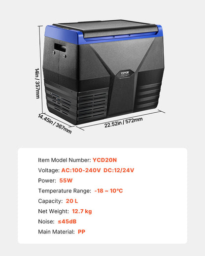 Portable Car Refrigerator Freezer Compressor 20L Single Zone for Car Home - Image 7