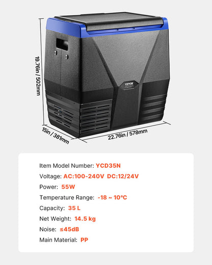 Portable Car Refrigerator Freezer Compressor 35L Single Zone for Car Home - Image 7