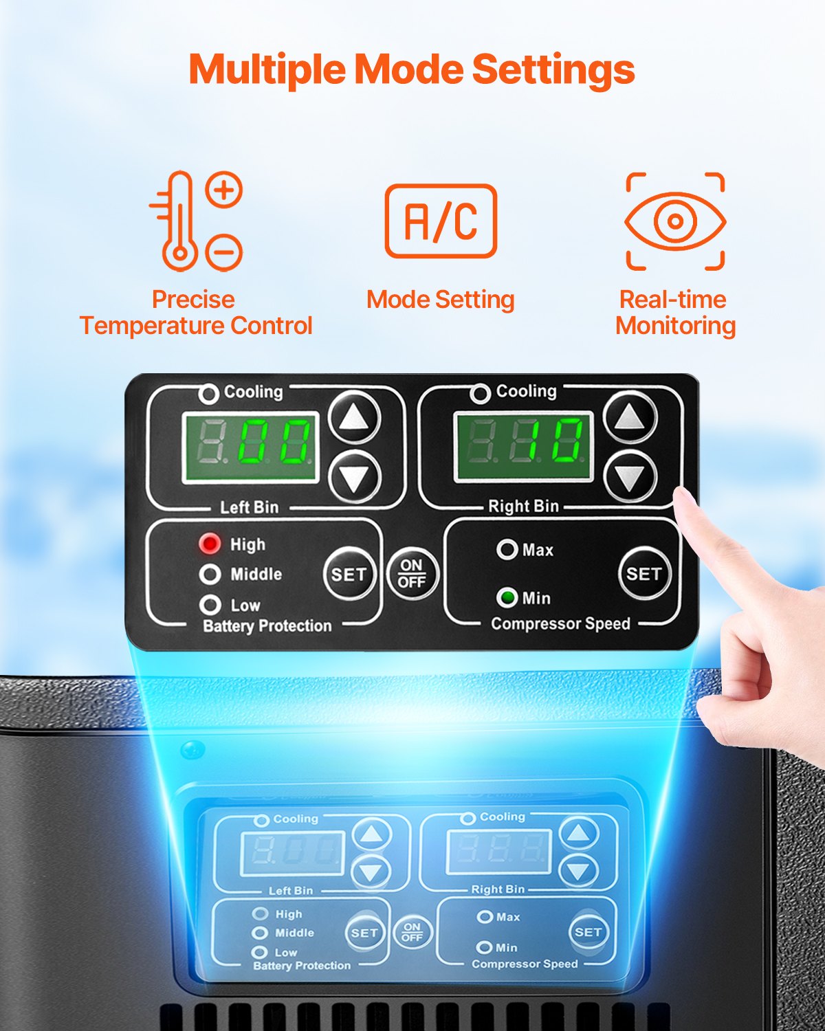 Portable Car Refrigerator Freezer Compressor 45L Dual Zone for Car Home - Image 5