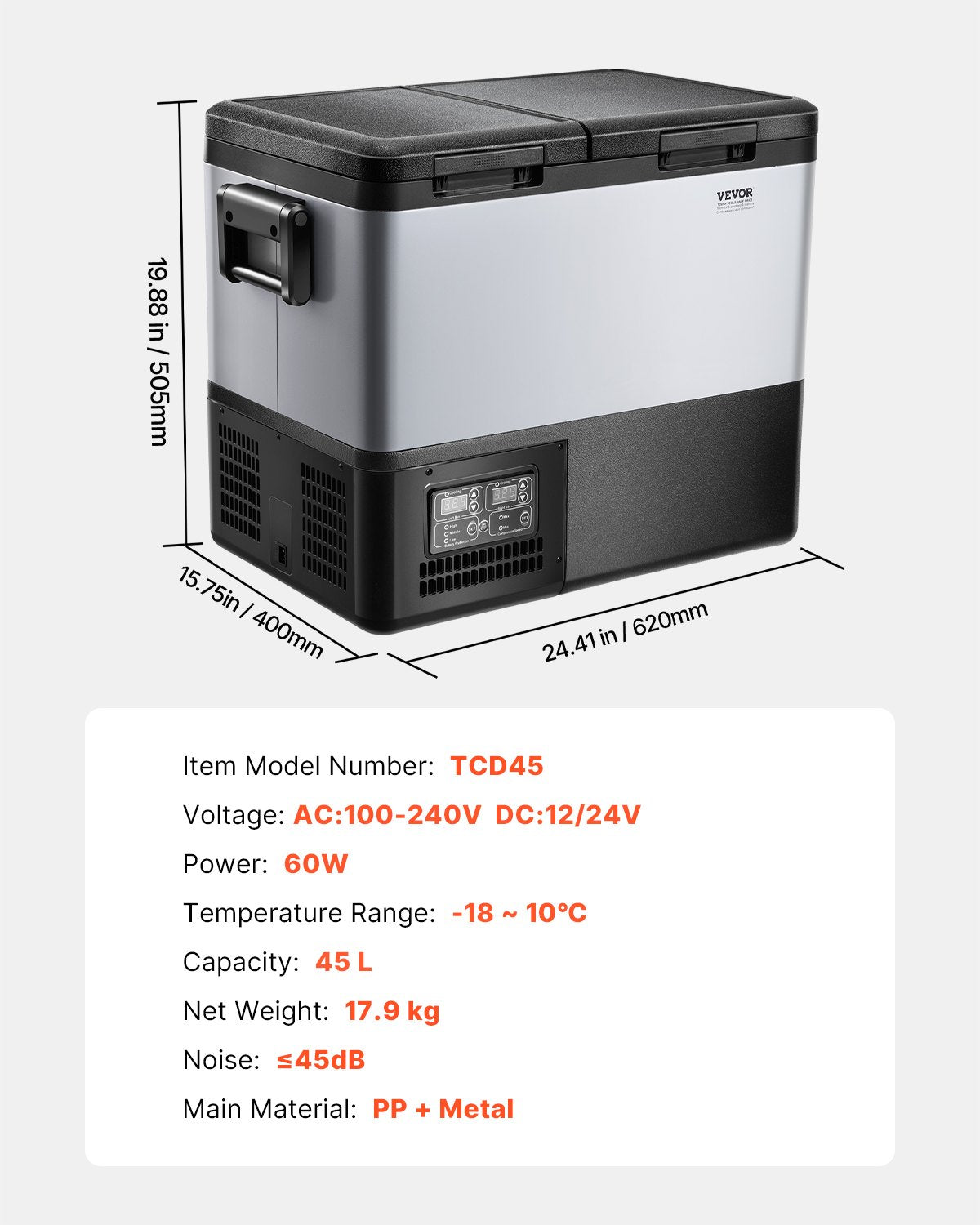 Portable Car Refrigerator Freezer Compressor 45L Dual Zone for Car Home - Image 7