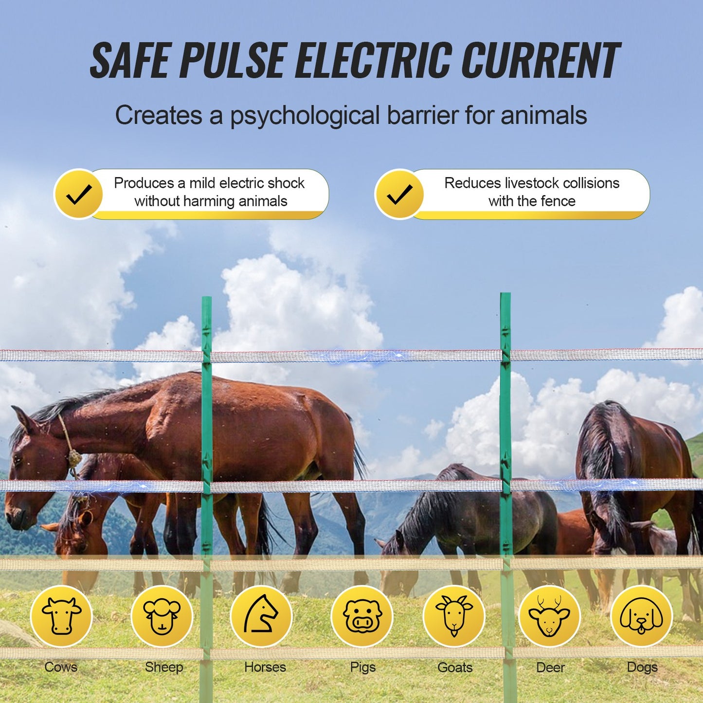 Electric Fence Tape, 1640Ft 500M Polytape Fencing Hot Wire, 3/4" Width 6 Stainless Steel Strands for Reliable Conductivity, UV & Rust Resistance, Portable Polywire for Horse Cattle Livestock - Image 4